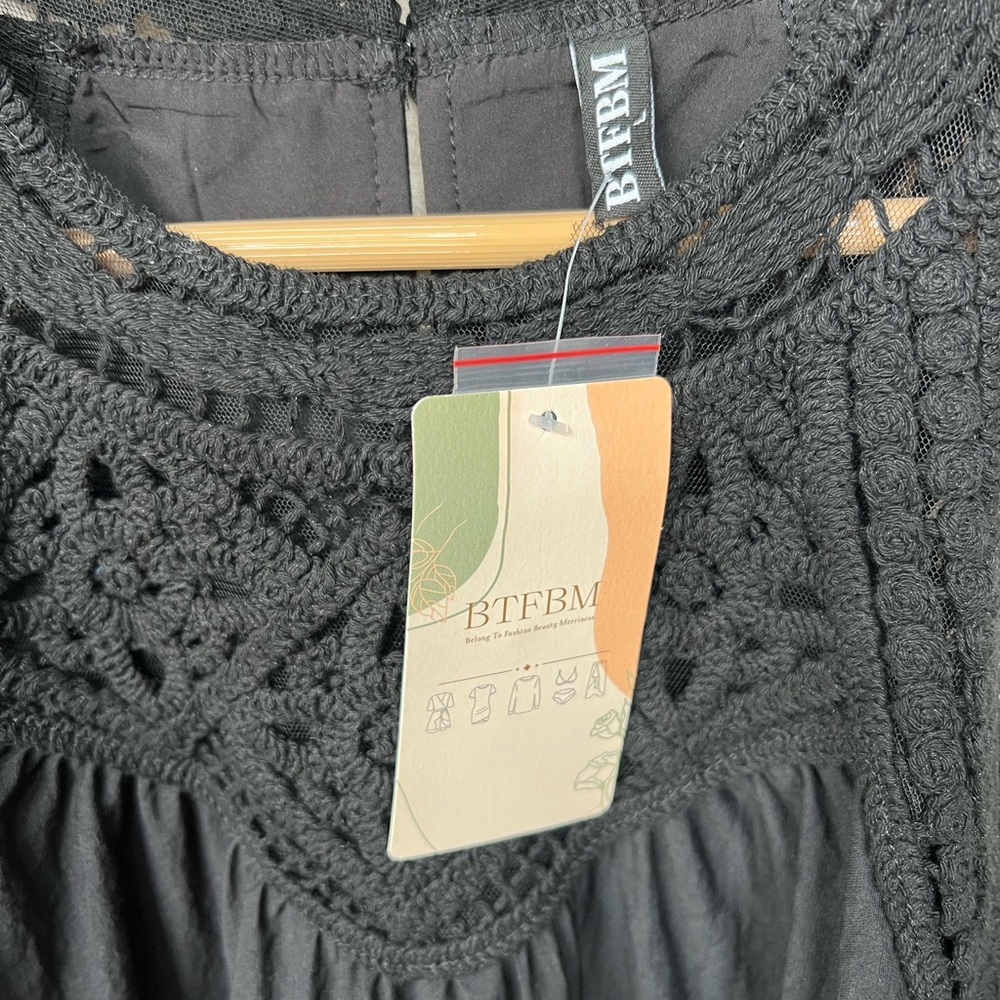 BTFBM black crochet shift Dress - Picture 11 of 12